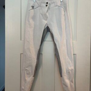 Piper by SmartPak White w/Grey Suede Full Seat Breeches - Gently Used, Size 28L